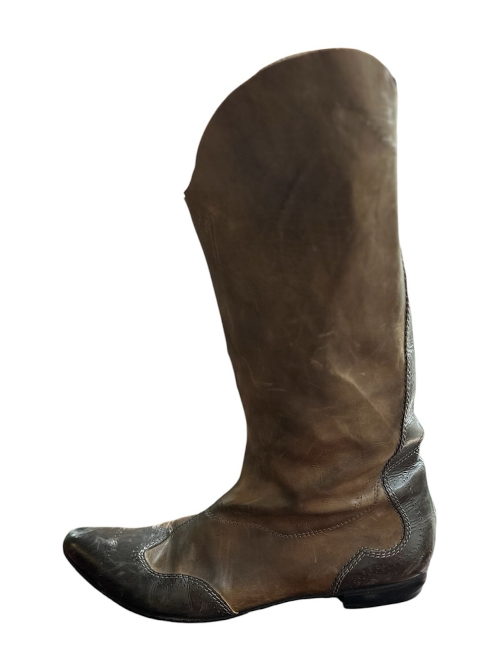 Vintage Women's Over-the-Knee Leather Boots in Dark Brown